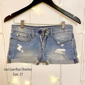 Levi's Blue Striped Women's Shorts
